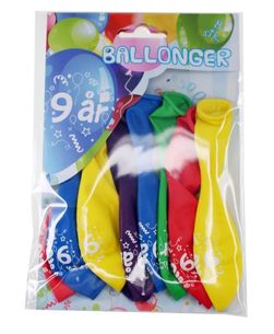 Ballongar 8pk 9år 9år farga - Tinka