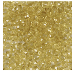 Facettperler yellow, dia 4mm, hullstr 1mm -45stk Yellow - Hobby