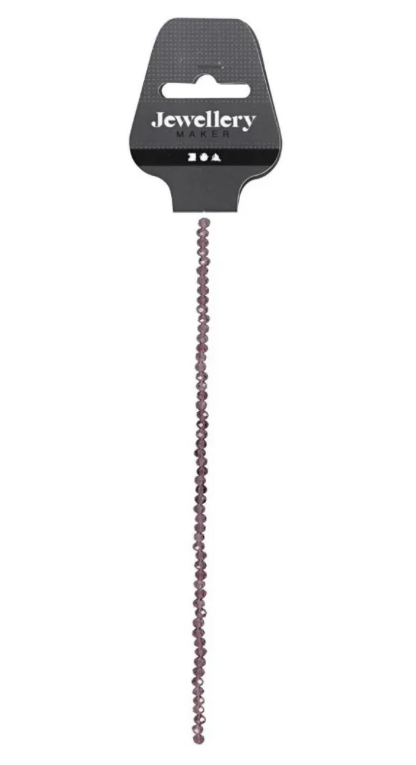 Facettperler purple, dia 4mm, hullstr 1mm - 45stk Purple - Hobby