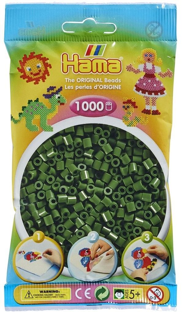 Hama Midi beads 1000 pcs. Forest Green 207-102 207-102 - hama