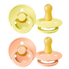 Bibs Smokk Colour 2 Pack Natural Rubber Size 1 - Sunshine / Peach Sunset Sunshine / Peach Sunset - Salg