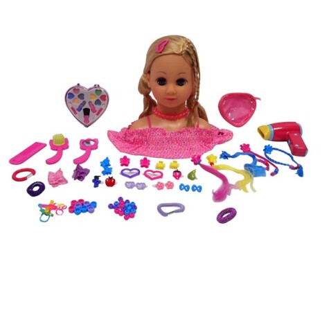 DUKKE - HF SMINKE- OG HÅRDUKKE BLOND Rosa - happy friend