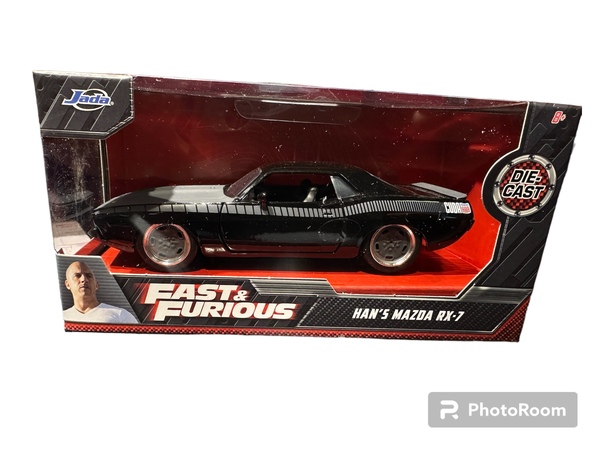 Fast & Furious Die Cast 1pk 1:32 Han`s Mazda RX-7 (svart) - Jada