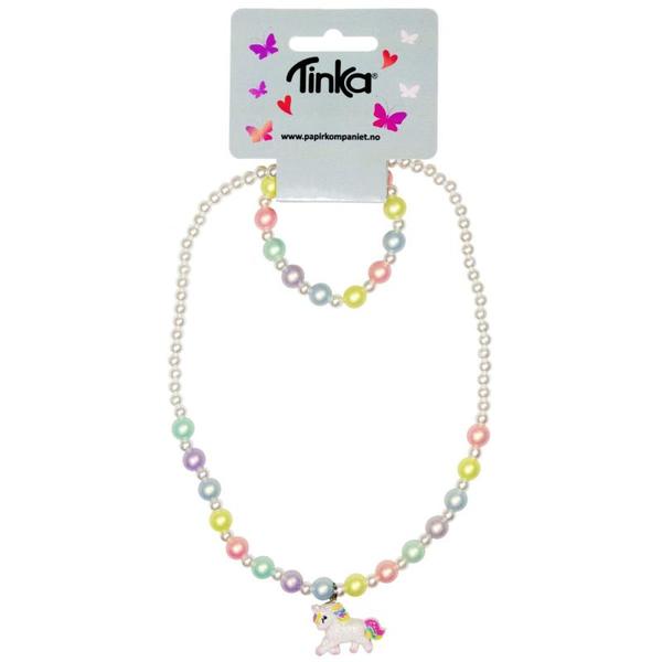  HALSKJEDE/ARMBÅND PERLER M/UNICORN TINKA BEAUTY  UNICORN - Tinka