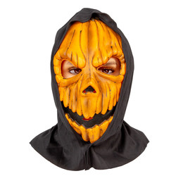 Gresskarhode-maske m/hette gresskar maske - Halloween