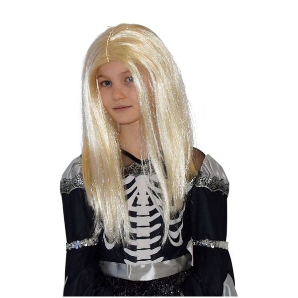 Parykk til barn - Hvit Hvit - Karneval