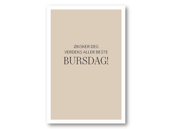 Verdens aller beste bursdag | 10x15 cm  - Papirkort.no