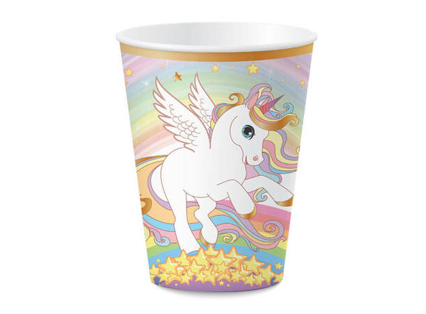 ENGANGSKRUS - UNICORN - 6 STK ENGANGSKRUS - UNICORN - Bursdag/Fest