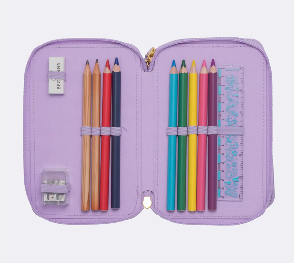 Beckmann Trelags pennal med innhold, Unicorn Princess Purple Unicorn princess purple - Beckmann