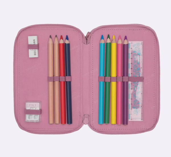 Beckmann Trelags pennal med innhold, Pink Pink - Beckmann