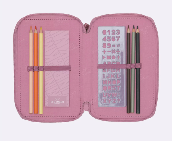 Beckmann Trelags pennal med innhold, Pink Pink - Beckmann