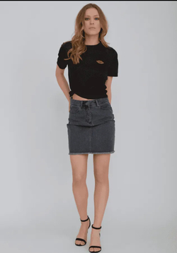 Raw Hem Jeansskjørt  - Rut and Circle