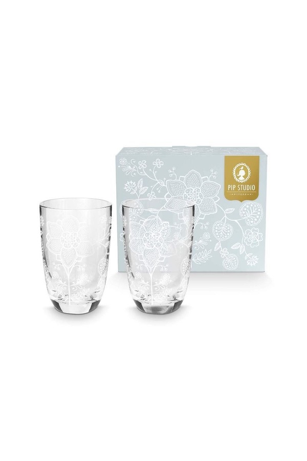 Set/2 Longdrink Glass Blomster 400ml