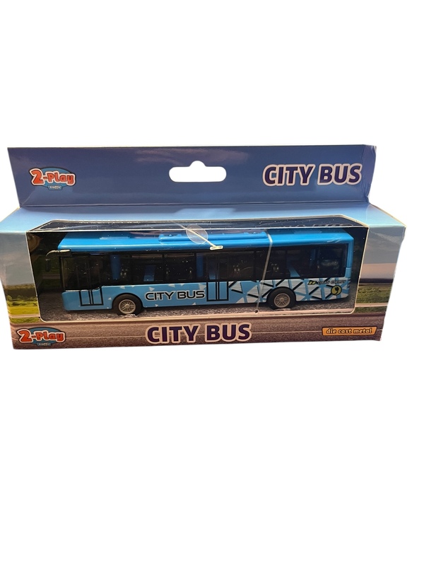 City Bus Pull Back ass farger Blå - Leiker