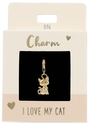 Express Yourself Anheng (Nickel free tested) -  Gold I love my cat - Depesche