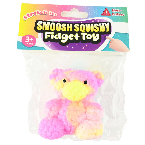 SMOOSH SQUISHY BEAR 109g Rosa gul - Fidget Toys