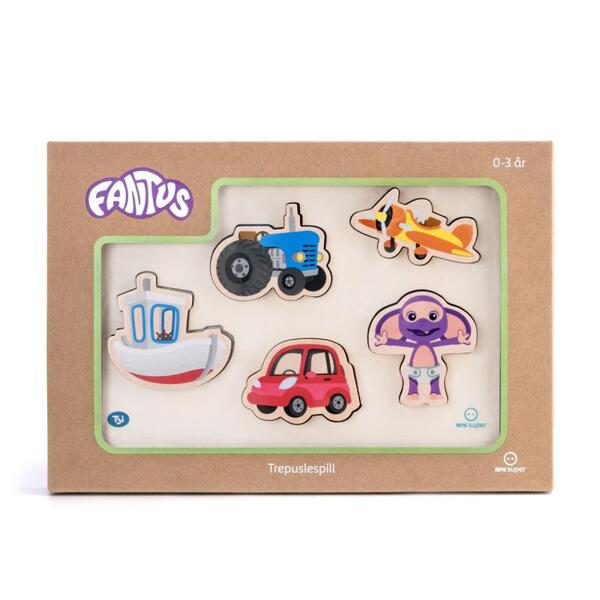 FANTUS PUSLESPILL I TRE - KJØRETØY 31,5X22CM Kjøretøy - Trepuslespill