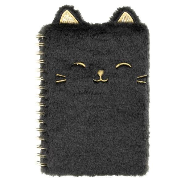 NOTISBOK PLYSJ KATT SORT A5 TINKA Svart Katt - Tinka