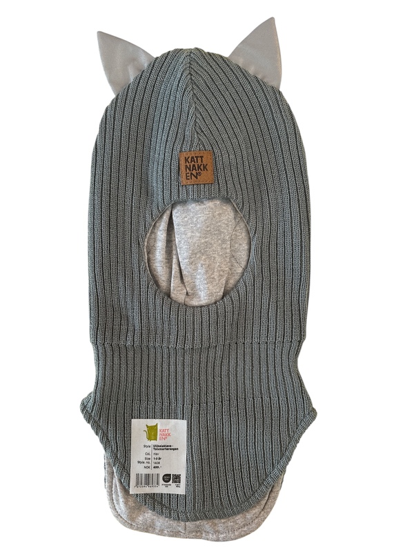 Kattnakken Balaklava Merinoull barn Hav - Kattnakken