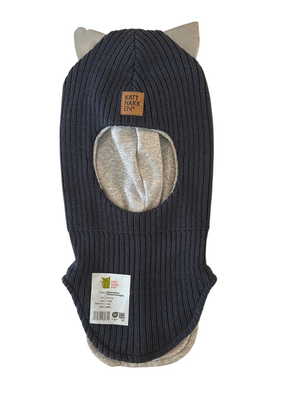 Kattnakken Balaklava Merinoull barn Marine - Kattnakken