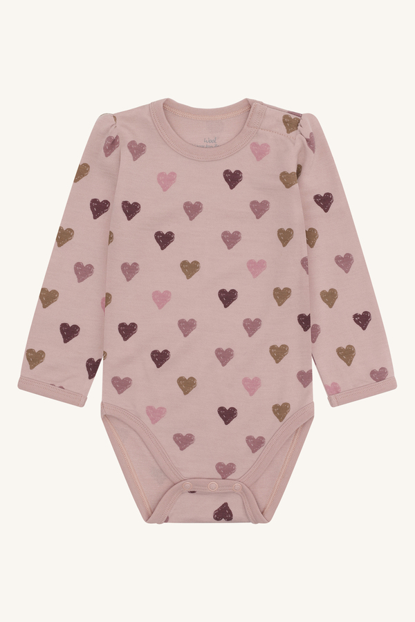 Hust & Claire Baloo Hearts Puff body ull/viskose fra bambus 3735 Adobe Rose - Hust & Claire