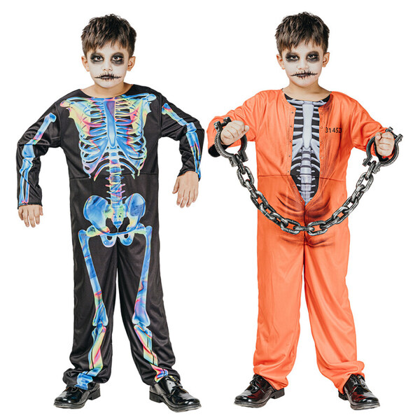 Kostyme Vendbar Fange/Skjelett 140-150 cm 140-150 cm - Halloween