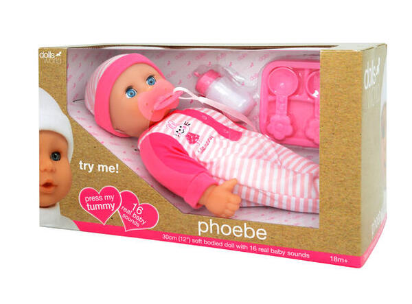 Dolls World PHOEBE GRÅTE- OG PRATEDUKKE (30CM) Dukke - Salg