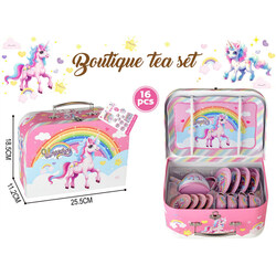 Enhjørning Koffert med Koppesett i Tinn Rosa Enhjørning - Fritz Hansen