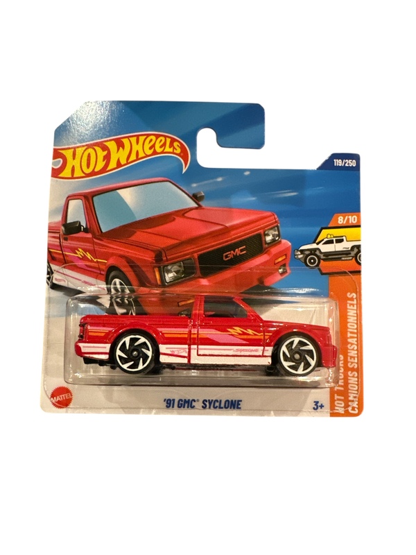 Hot Wheels 1:64 - ‘91 GMC Syclone Rød truck - Hot Wheels