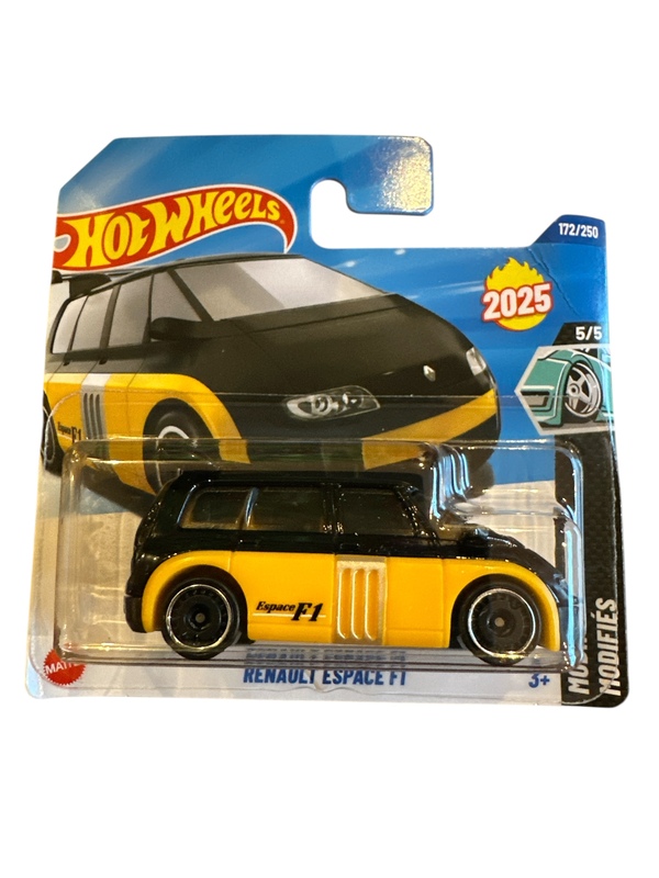 Hot Wheels 1:64 - Renault Espace F1 - 5/5 Modified Gul og sort bil - Hot Wheels