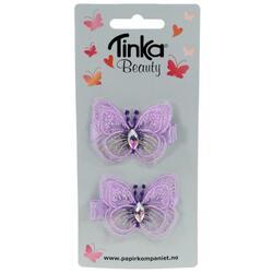 HÅRCLIPS 2 STK LILLA SOMMERFUGL TINKA BEAUTY sommerfugl - Tinka