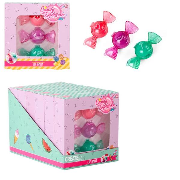 LIPBALM KARAMELLER SETT 3STK CANDY EXPLOSION CREATE IT! LIPBALM KARAMELLER - Hobby