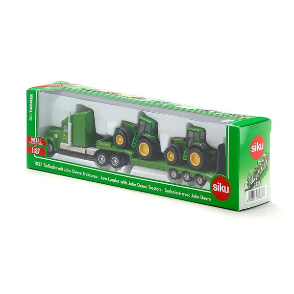 Siku 1:87 Low Loader With John Deere Tractors Low Loader With John Deere Tractors - Siku