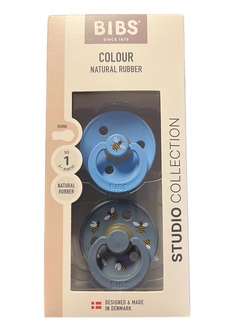 BIBS COLOUR 2 PACK BUMBLEBEE LATEX SIZE 1 ( 0 mnd+) Breeze/ Petrol - Bibs