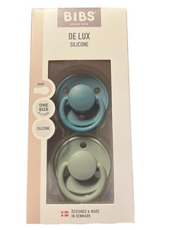 BIBS DE LUX 2 PACK ONE SIZE (0-3 YEAR) SILICONE Sea/ Sage - Bibs
