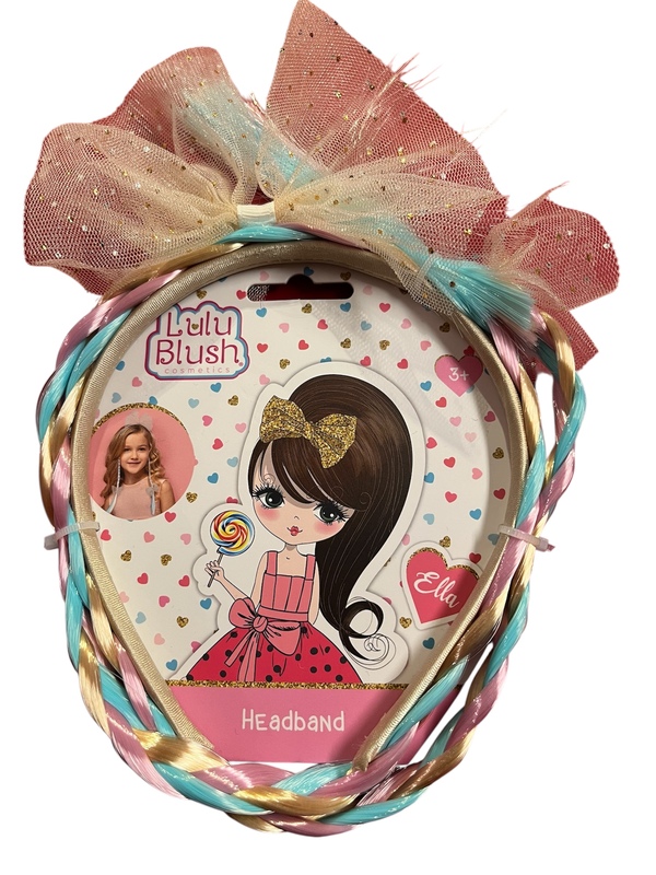 PAKKE HÅRBØYLE MED FLETTE LULU BLUSH Gull Sløyfe - Tinka