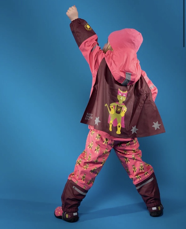 Kattnakken Regnsett Plask Superhelt Superrosa - LIMITED EDITION Superrosa - Kattnakken