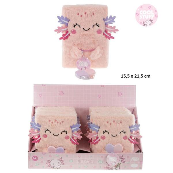 NOTISBOK AXOLOTL M/TUSJ TINKA COOL STUFF Rosa - PAPIRKOMPANIET