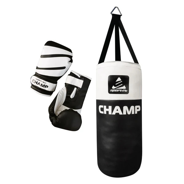 SportMe Boksesett CHAMP Sort/hvit boksesekk - Sport Me