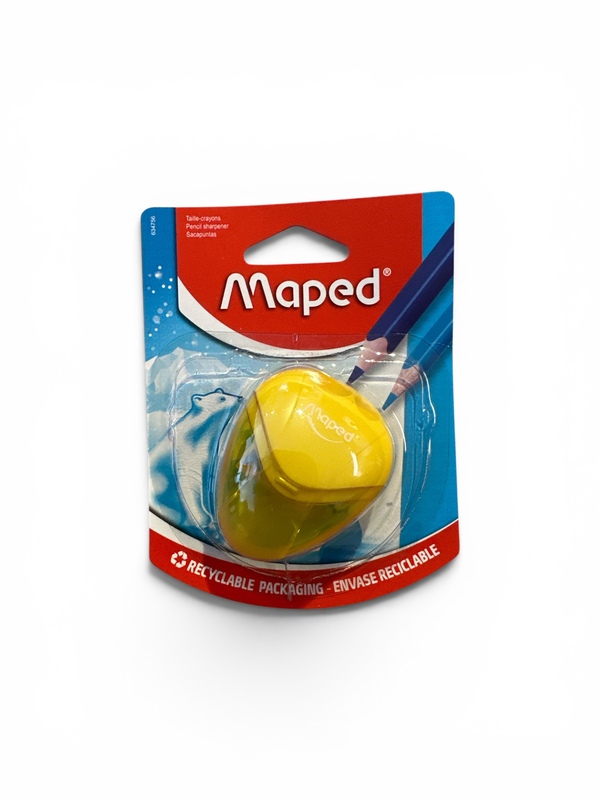 Blyantspisser MAPED Ergo dobbel Gul - Kontorutstyr