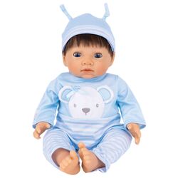 Tiny Treasures, Blue Bear Doll, Brown Hair Tiny Treasure dukke - Tiny Treasures