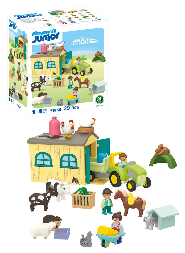 Playmobile Junior Farm Adventure with Tractor, Trailer, and Animal Friends 71656 71656 - playmobil