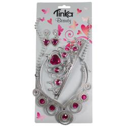 PRINSESSESETT TIARA, HANSKER, SEPTER ROSA TINKA BEAUTY Rosa - Tinka