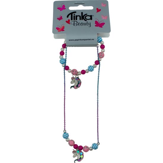  HALSKJEDE/ARMBÅND UNICORN BLÅ/ROSA TINKA BEAUTY HALSKJEDE/ARMBÅND UNICORN BLÅ/ROSA TINKA BEAUTY Unicorn blå og rosa - Tinka