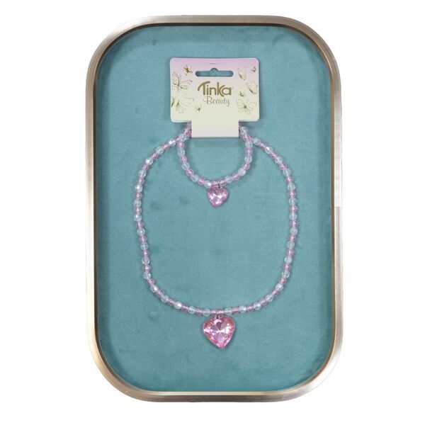 HALSKJEDE/ARMBÅND M/ROSA HJERTE TINKA BEAUTY rosa hjerte - Tinka