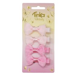 HÅRSLØYFE CLIPS ROSA 4 STK Hårsløyfe - Tinka