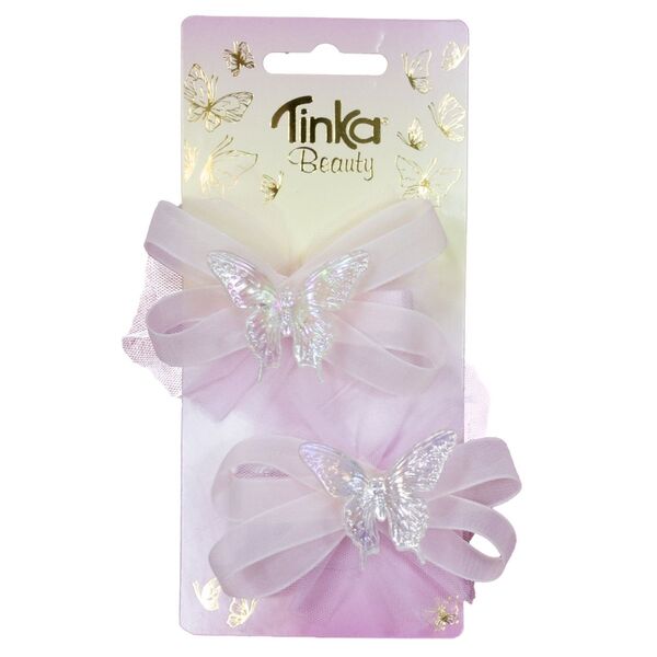 HÅRSPENNE ROSA SLØYFE M/SOMMERFUGL 2 STK TINKA BEAUTY Hårspenne - Tinka