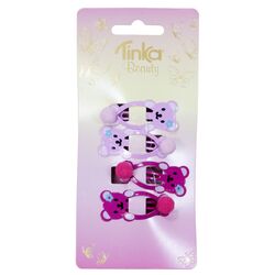 HÅRCLIPS BAMSE 4 STK ROSA TINKA BEAUTY Hårspenner - Tinka