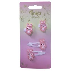  HÅRCLIPS/HÅRSTRIKK BUNNY ROSA TINKA BEAUTY  Hårsett - Tinka