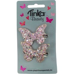  HÅRKLIPS 2 STK SOMMERFUGL GLITTER TINKA BEAUTY Hårklips - Tinka